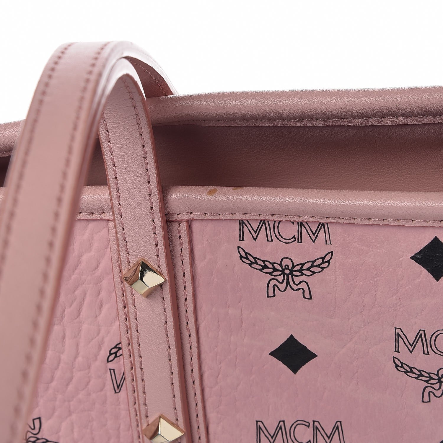 MCM Visetos Medium Anya Zip Top Shopper Tote Pink 14 of 14