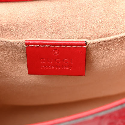 Gucci Guccissima Web Medium Padlock Messenger Shoulder Bag Hibiscus Red 6 of 14