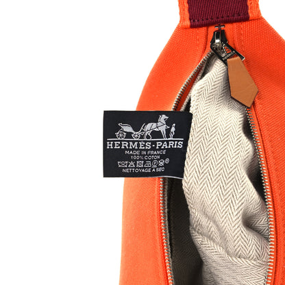 Hermes Canvas Small Bride-A-Brac Pouch Orange Burgundy 7 of 10