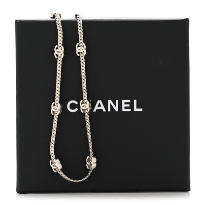 Chanel Metal CC Short Chain Necklace Silver 6 of 6