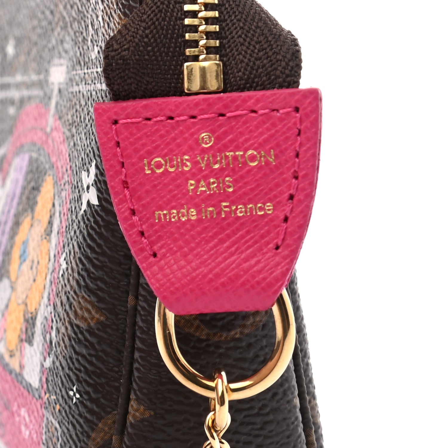 Louis Vuitton Monogram 2019 Christmas Animation Mini Courchevel Pochette Accessories Fuchsia 8 of 8