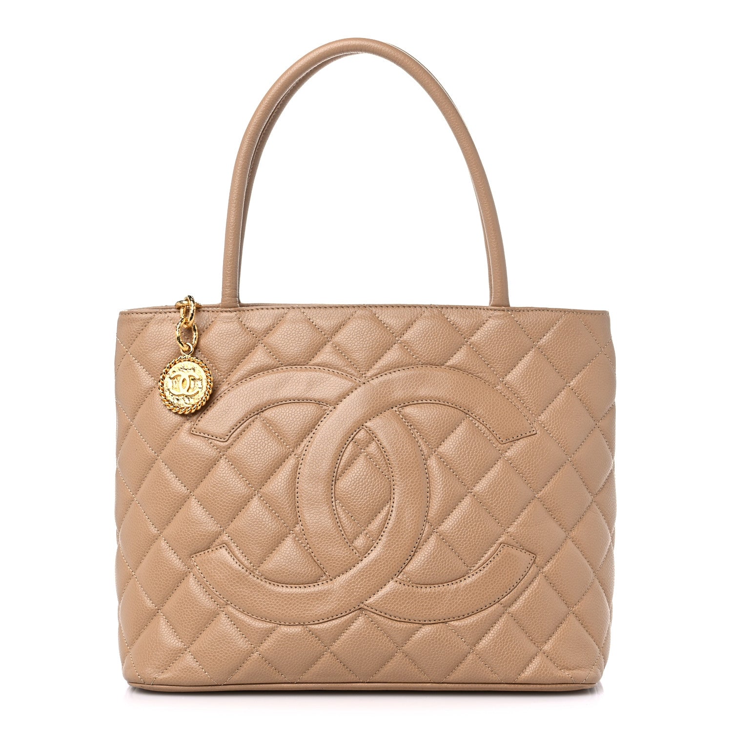 Chanel Caviar Quilted Medallion Tote Beige 1 of 13