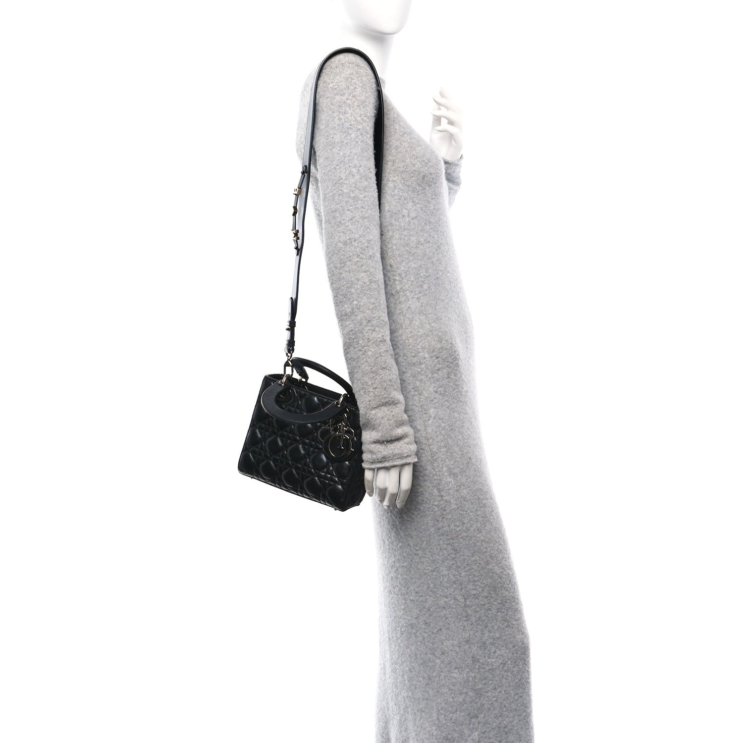 Christian Dior Lambskin Cannage Small My ABCDior Lady Dior Black 2 of 11