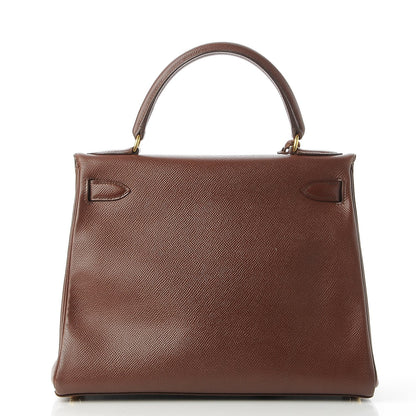 Hermes Courchevel Kelly Retourne 28 Chocolate 5 of 32