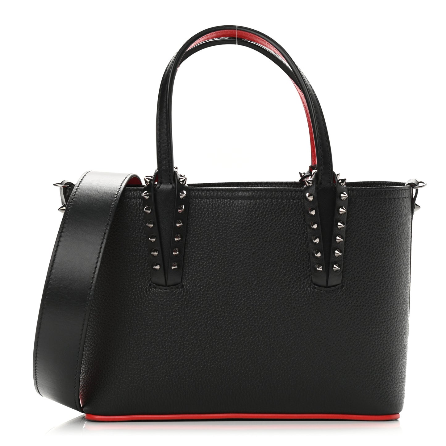 Calfskin Spikes Mini East West Cabata Tote Black