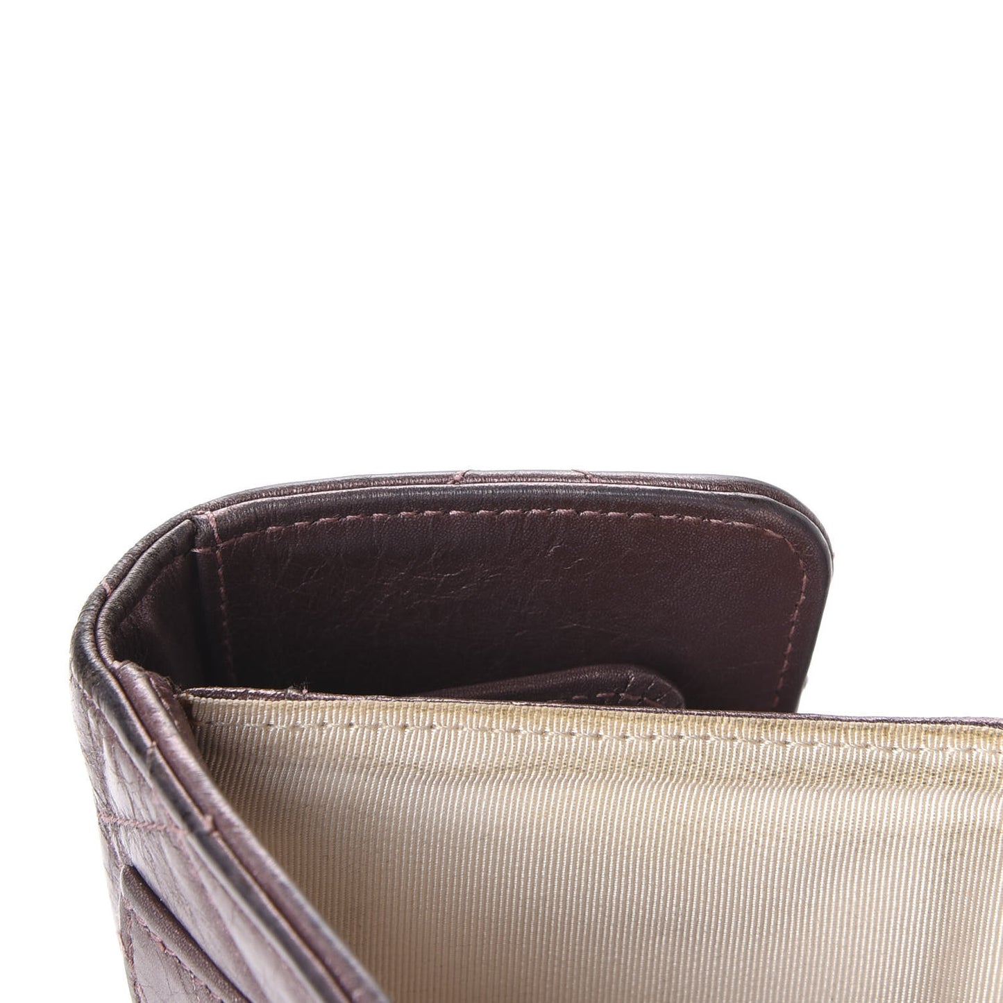 Metallic Aged Calfskin Quilted 2.55 Reissue Wallet Dark Pink