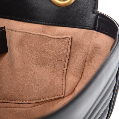 Gucci Calfskin Matelasse Mini GG Marmont Shoulder Bag Black 8 of 8