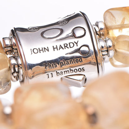 John Hardy Sterling Silver Champagne Citrine Bamboo Bead Bracelet M 4 of 5