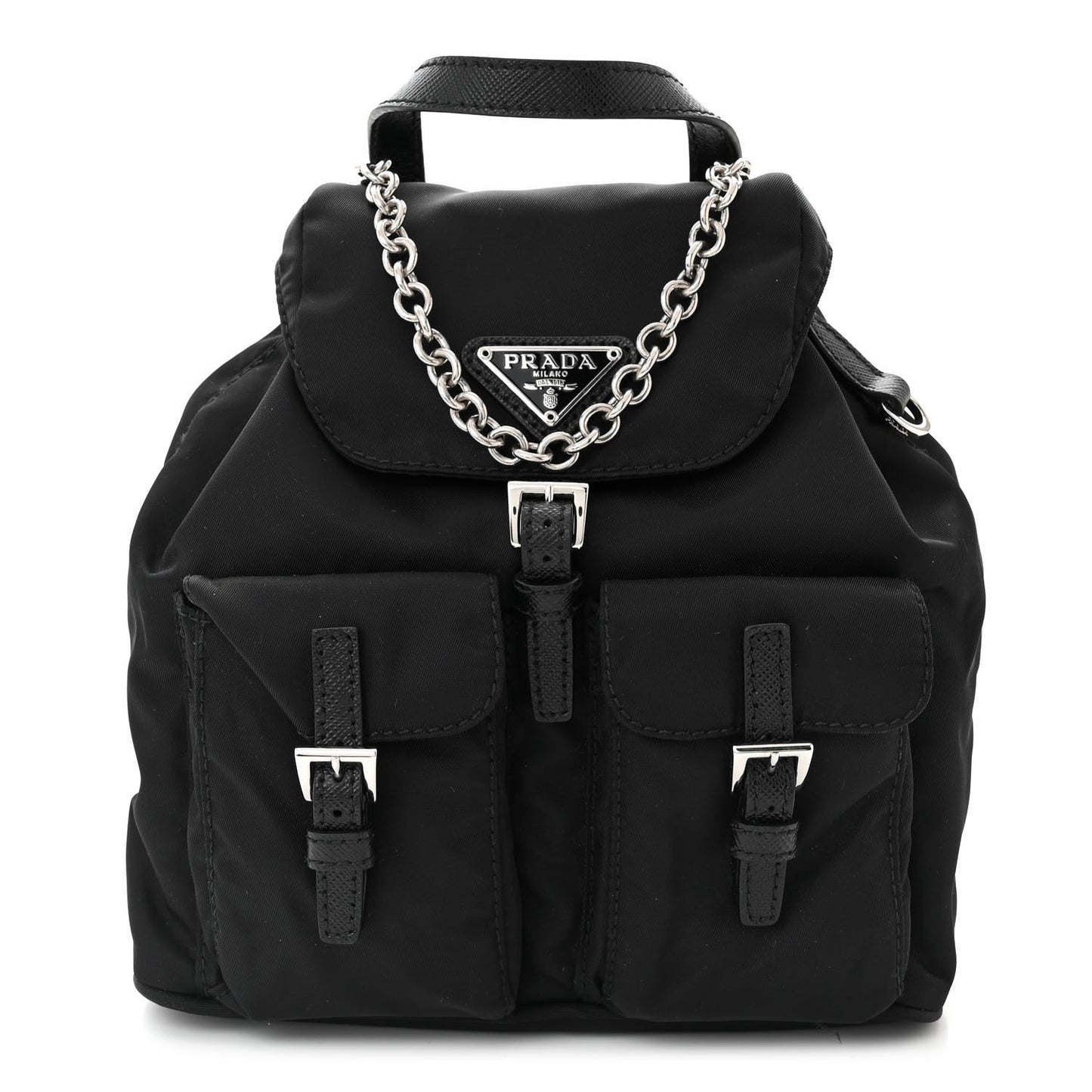 Nylon Vela Mini Crossbody Backpack Black
