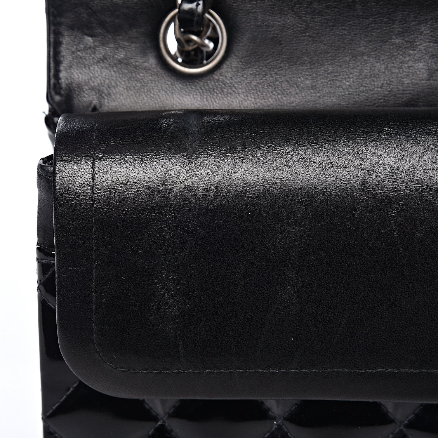 Chanel Patent Quilted Medium Double Flap Black 9 of 17