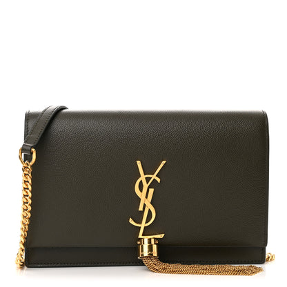 Saint Laurent Grain De Poudre Classic Monogram Kate Tassel Chain Wallet Earth 1 of 10