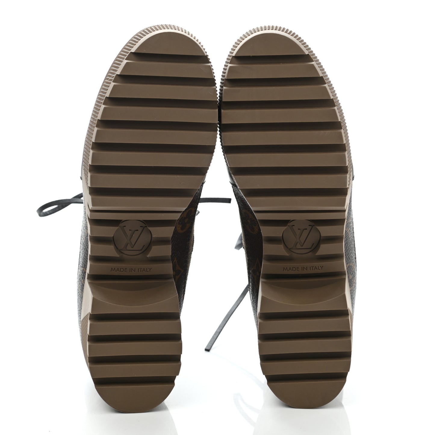 Suede Calfskin Monogram Laureate Platform Desert Boots 40 Taupe