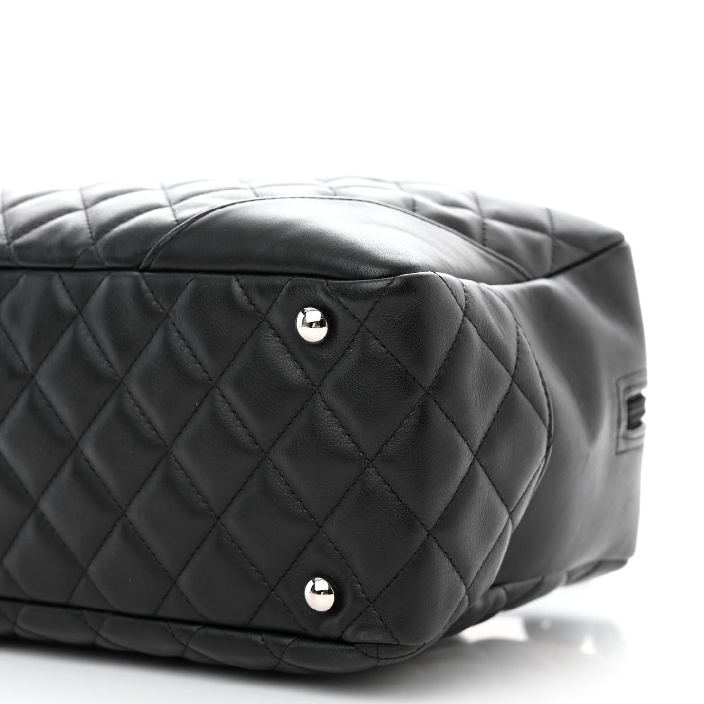 Calfskin Quilted Large Cambon Bowler Black