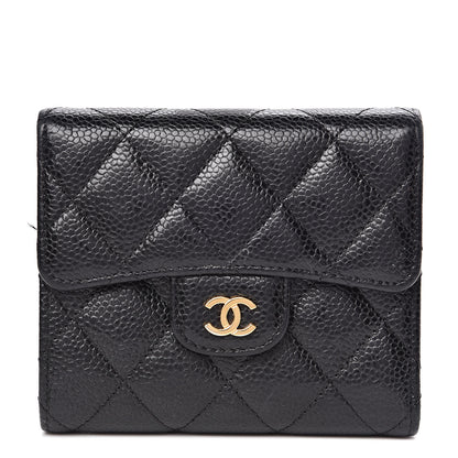 Chanel Caviar Quilted Compact Flap Wallet Black 1 of 10
