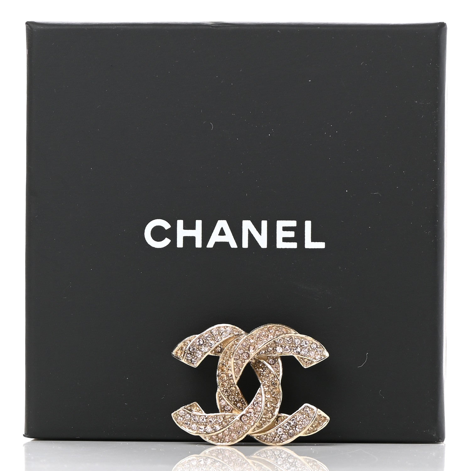 Chanel Crystal Twisted CC Brooch Gold Pale Pink 5 of 5