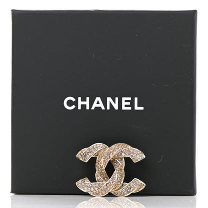 Chanel Crystal Twisted CC Brooch Gold Pale Pink 5 of 5