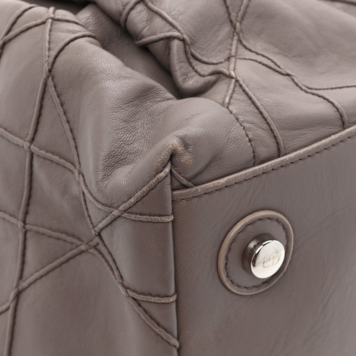 Christian Dior Lambskin Cannage Medium Le Trente Tote Dark Beige 11 of 15