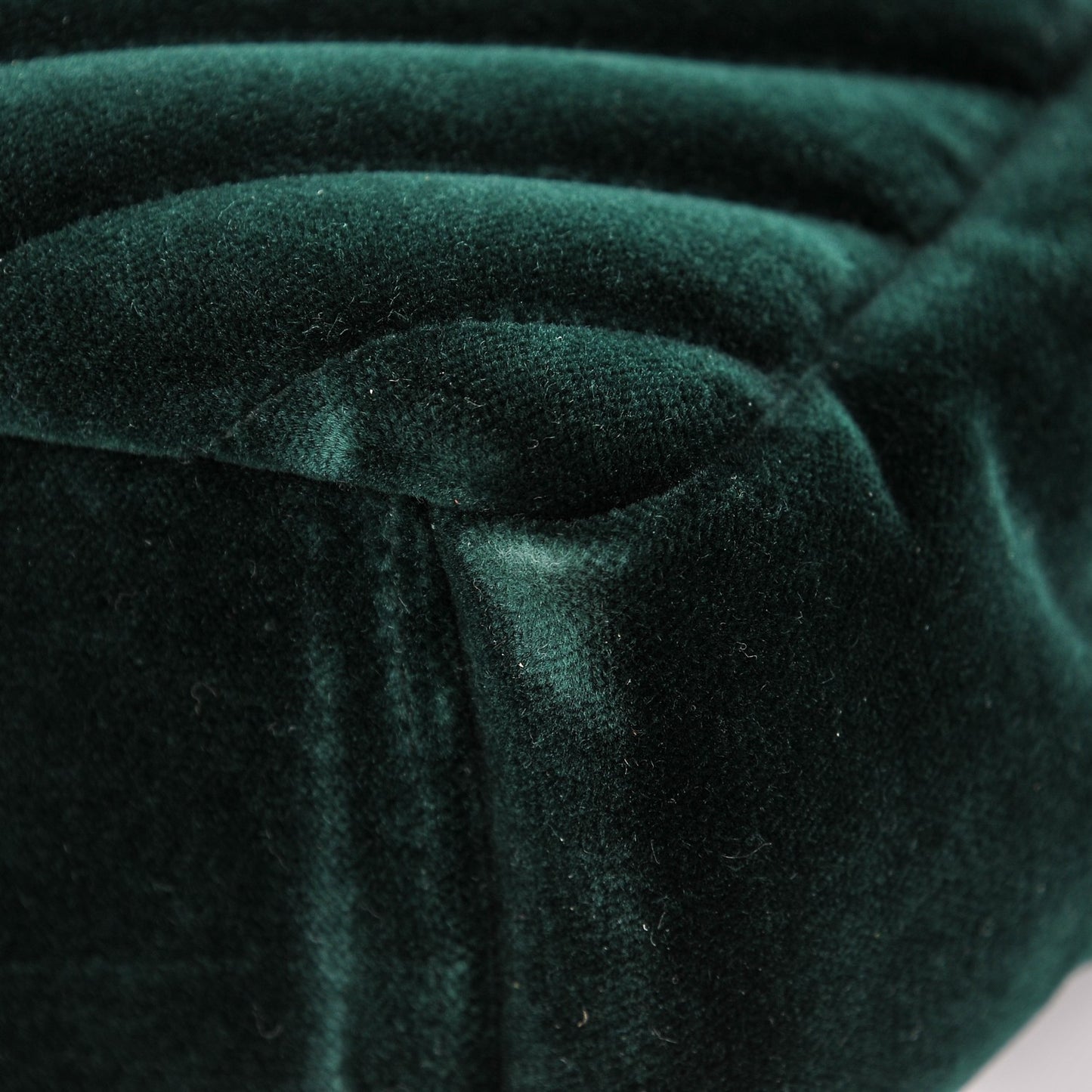 Velvet Matelasse Chevron Medium Monogram Chain Bag New Dark Green