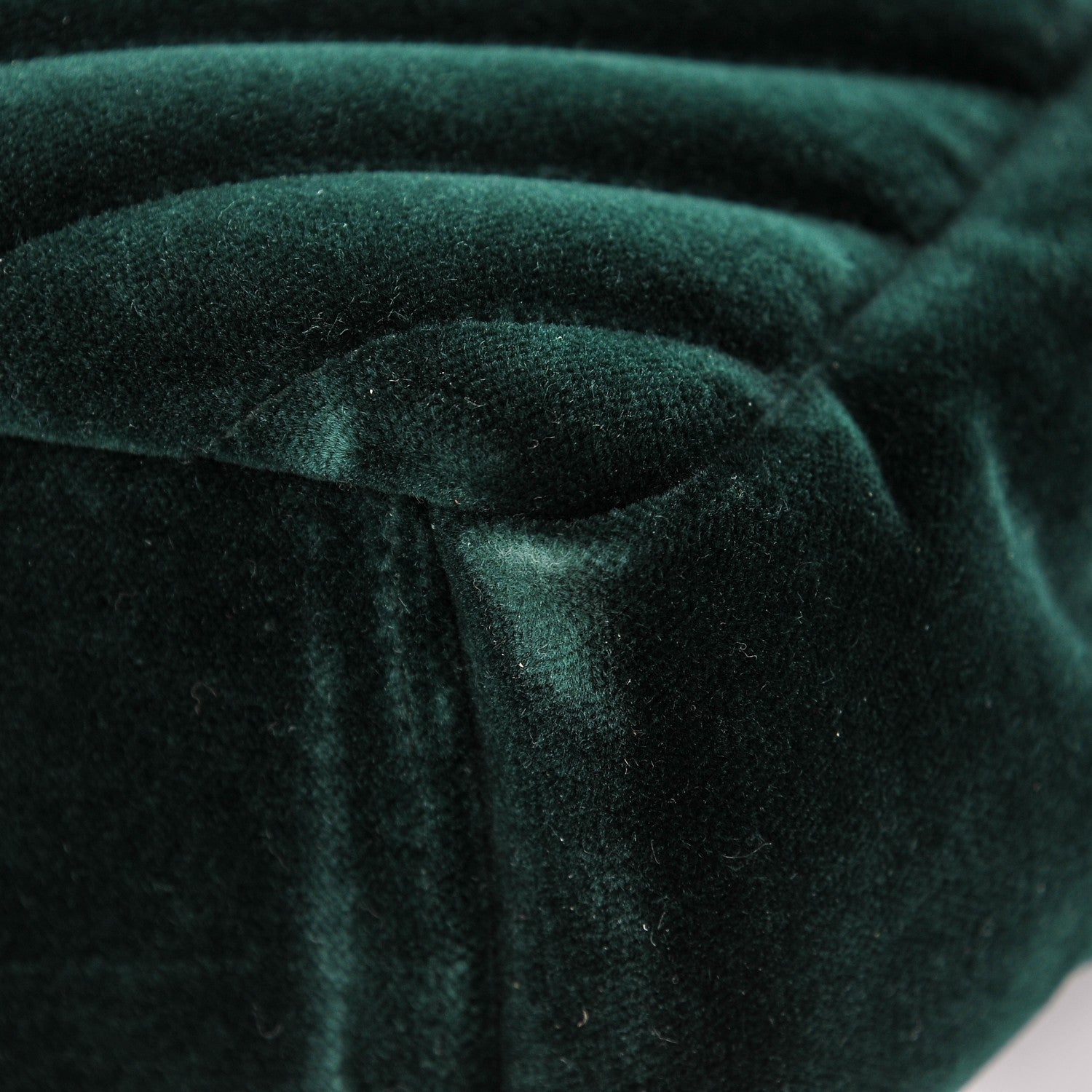 Saint Laurent Velvet Matelasse Chevron Medium Monogram Chain Bag New Dark Green 6 of 10