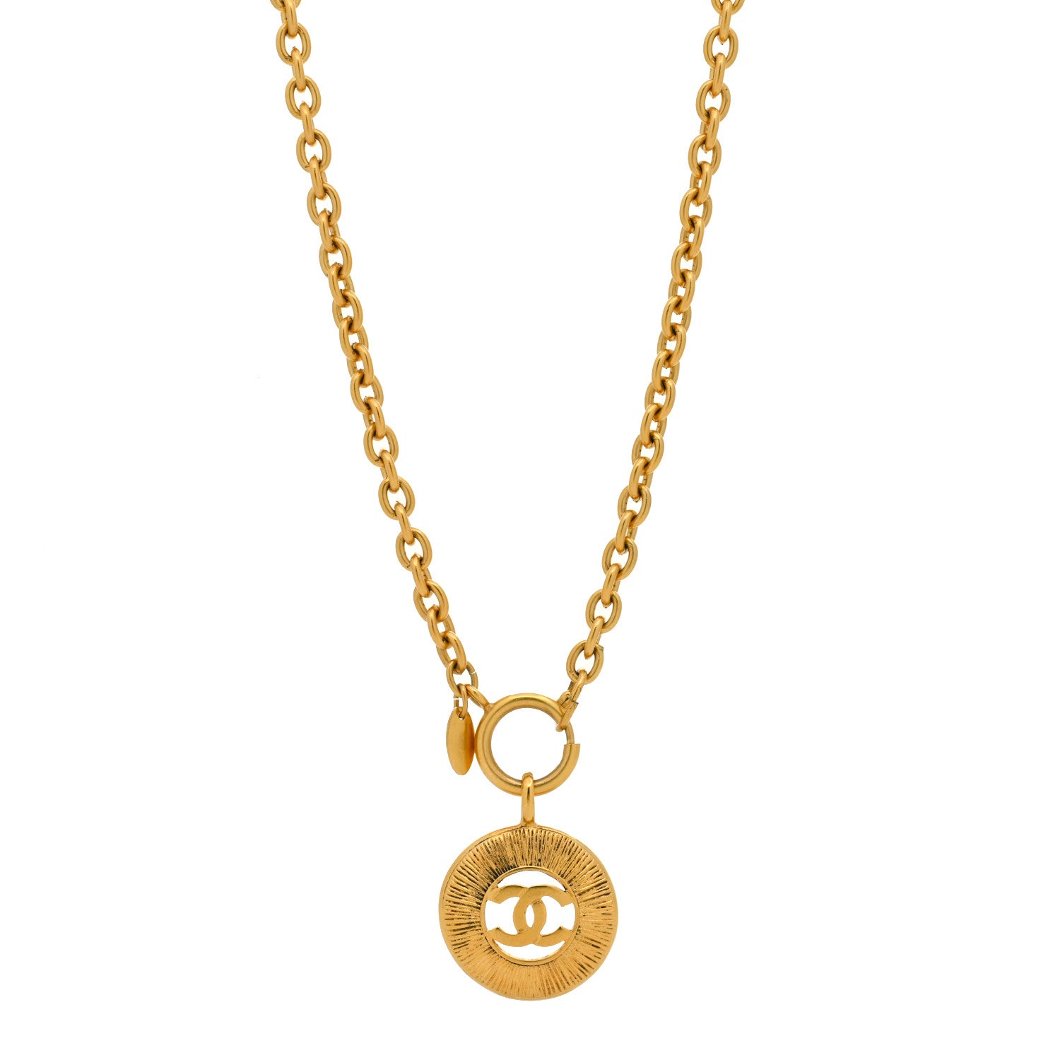 Chanel Chain CC Medallion Necklace Gold 1 of 6