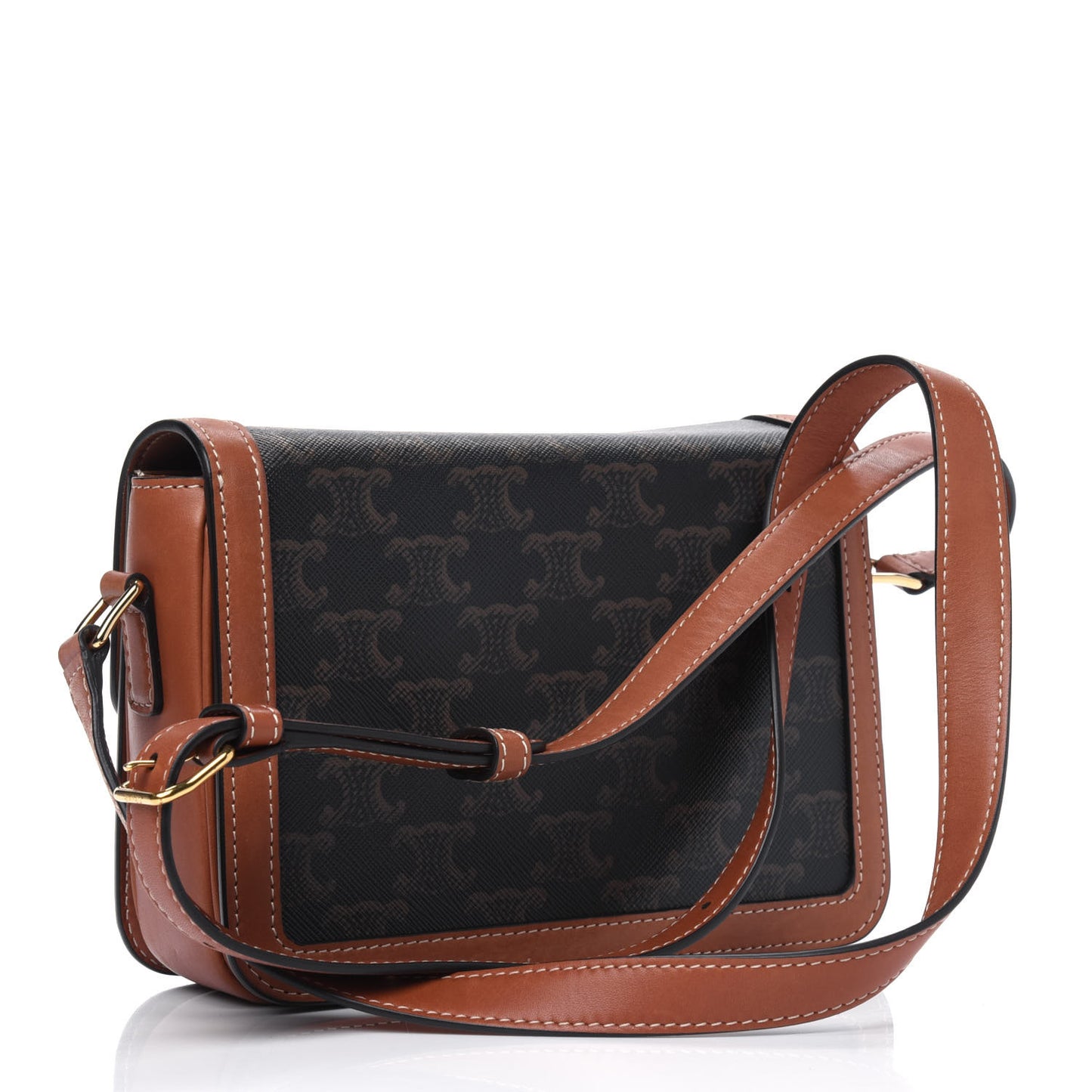 Calfskin Triomphe Canvas Teen Triomphe Bag Tan