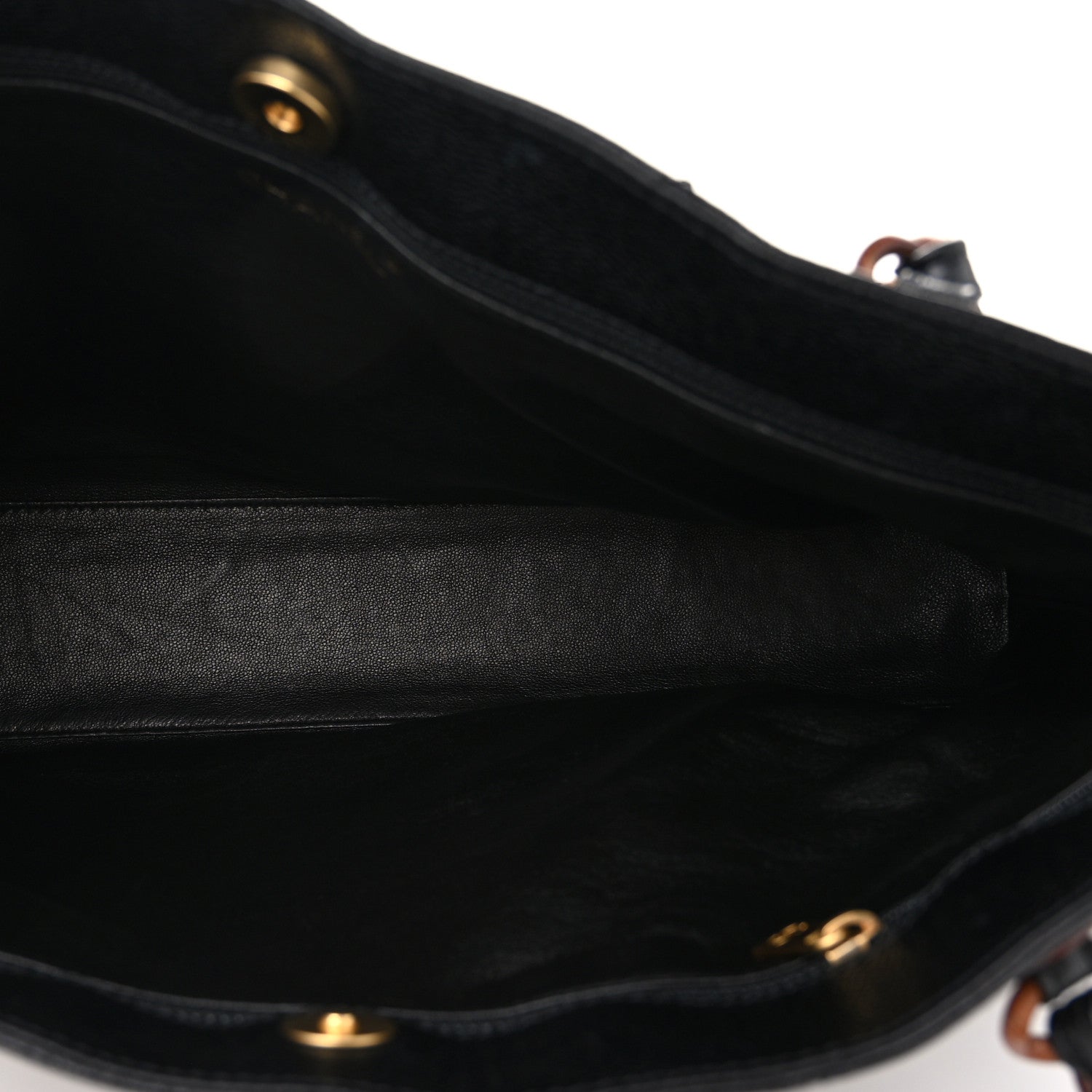Chanel Caviar Quilted Wood XL Grand Shopping Tote GST Black 5 of 12