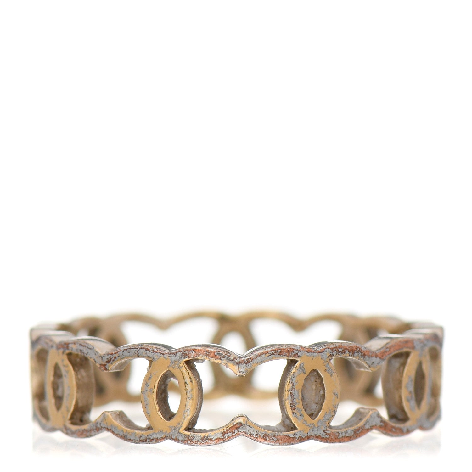 Chanel Metal CC Ring 54 6.75 Gold 3 of 6