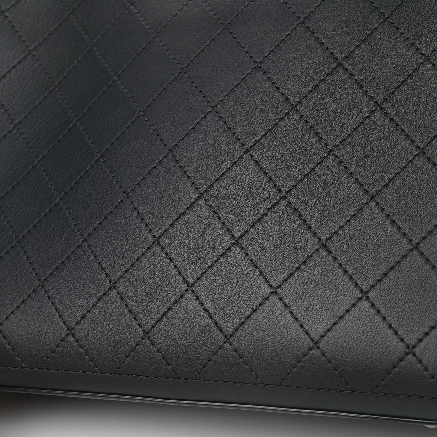 Bullskin Stitched Bi-Color Large Shopping Tote Black