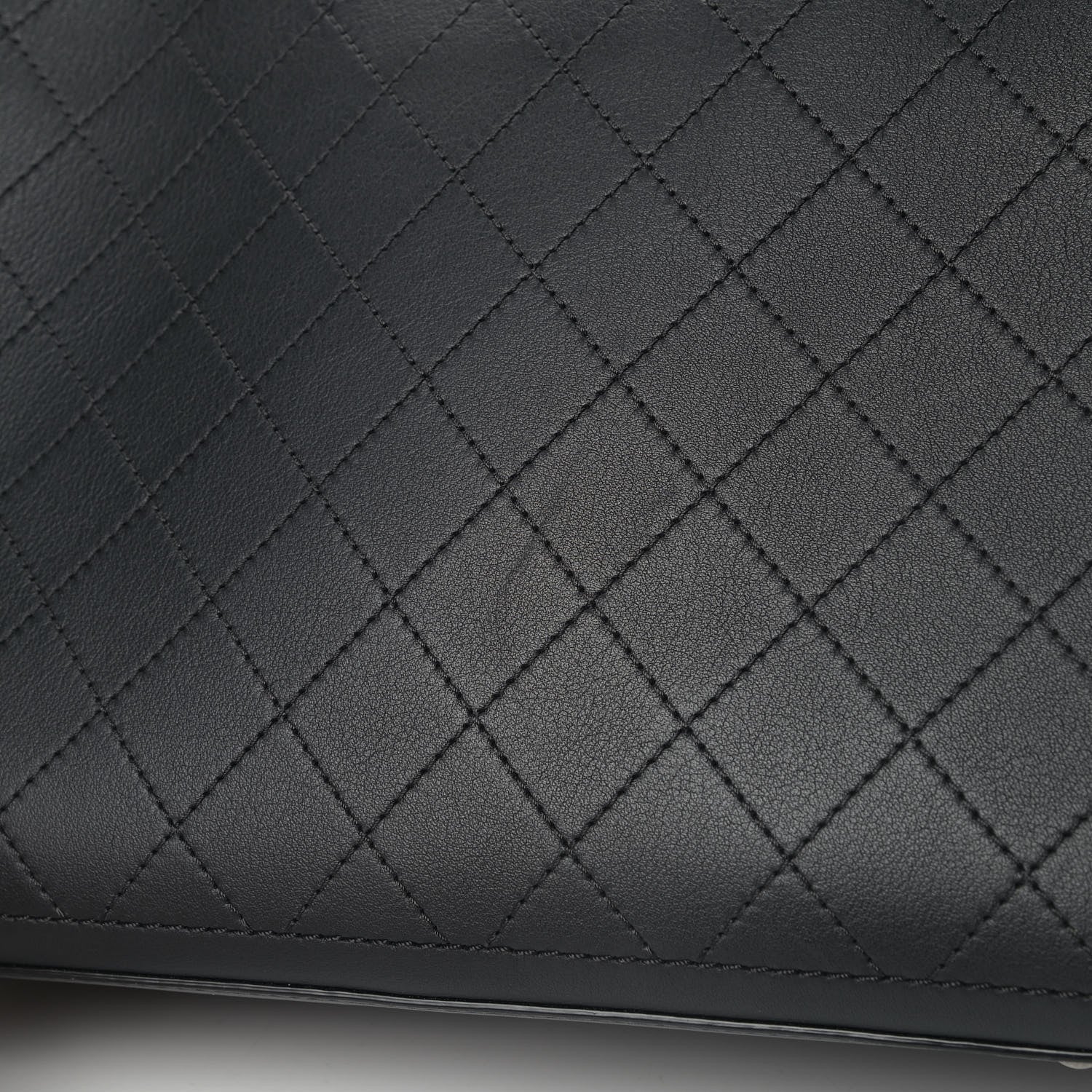 Chanel Bullskin Stitched Bi-Color Large Shopping Tote Black 8 of 8