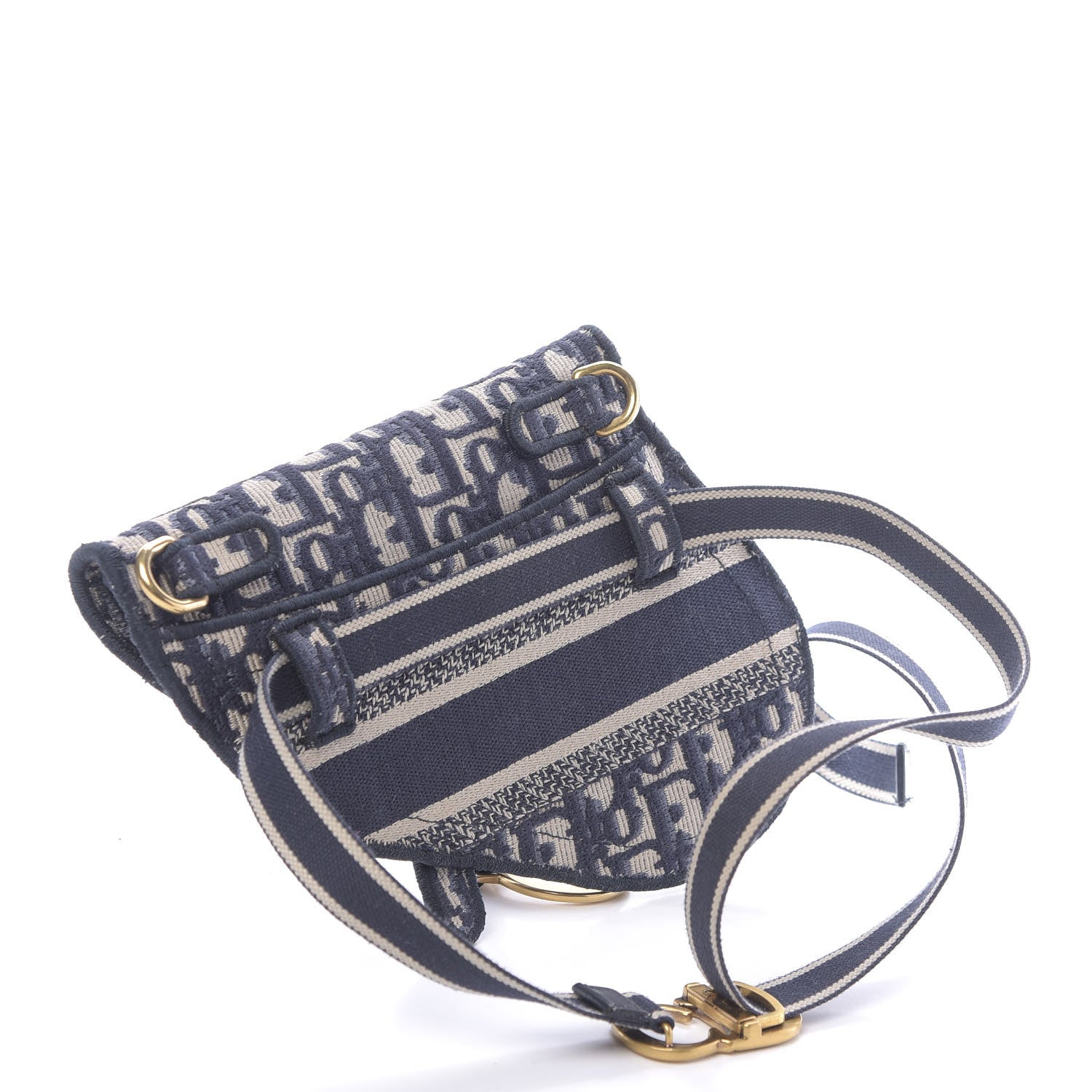Christian Dior Oblique Saddle Pouch Blue 3 of 10