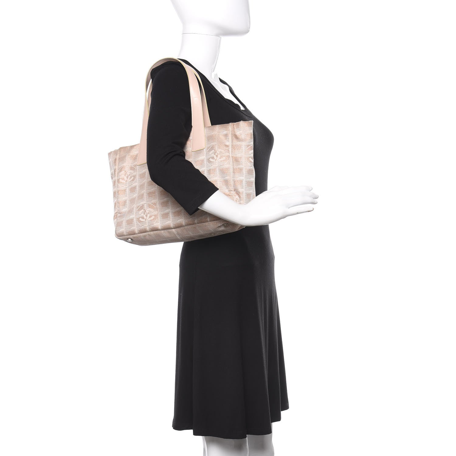Chanel Metallic Nylon Small Travel Tote Beige 2 of 14