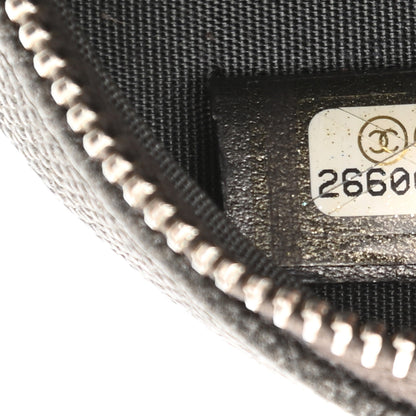 Chanel Metallic Caviar Quilted Round Filigree Crossbody Dark Silver 7 of 10