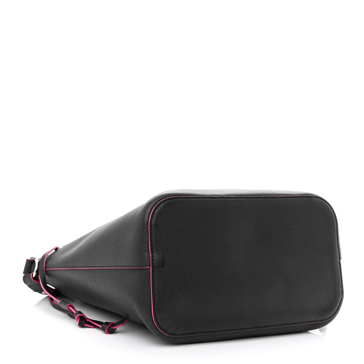 Calfskin Lockme Bucket Black