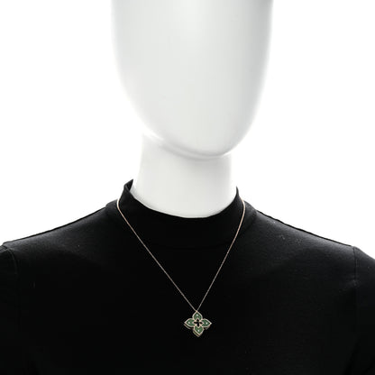 Roberto Coin 18K Rose Gold Green Titanium Diamond Small Venetian Princess Flower Pendant Necklace 2 of 5