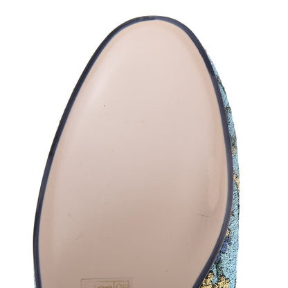 Gucci Iridescent Brocade Womens Princetown Slippers 36.5 Azure Multicolor Oro 9 of 10