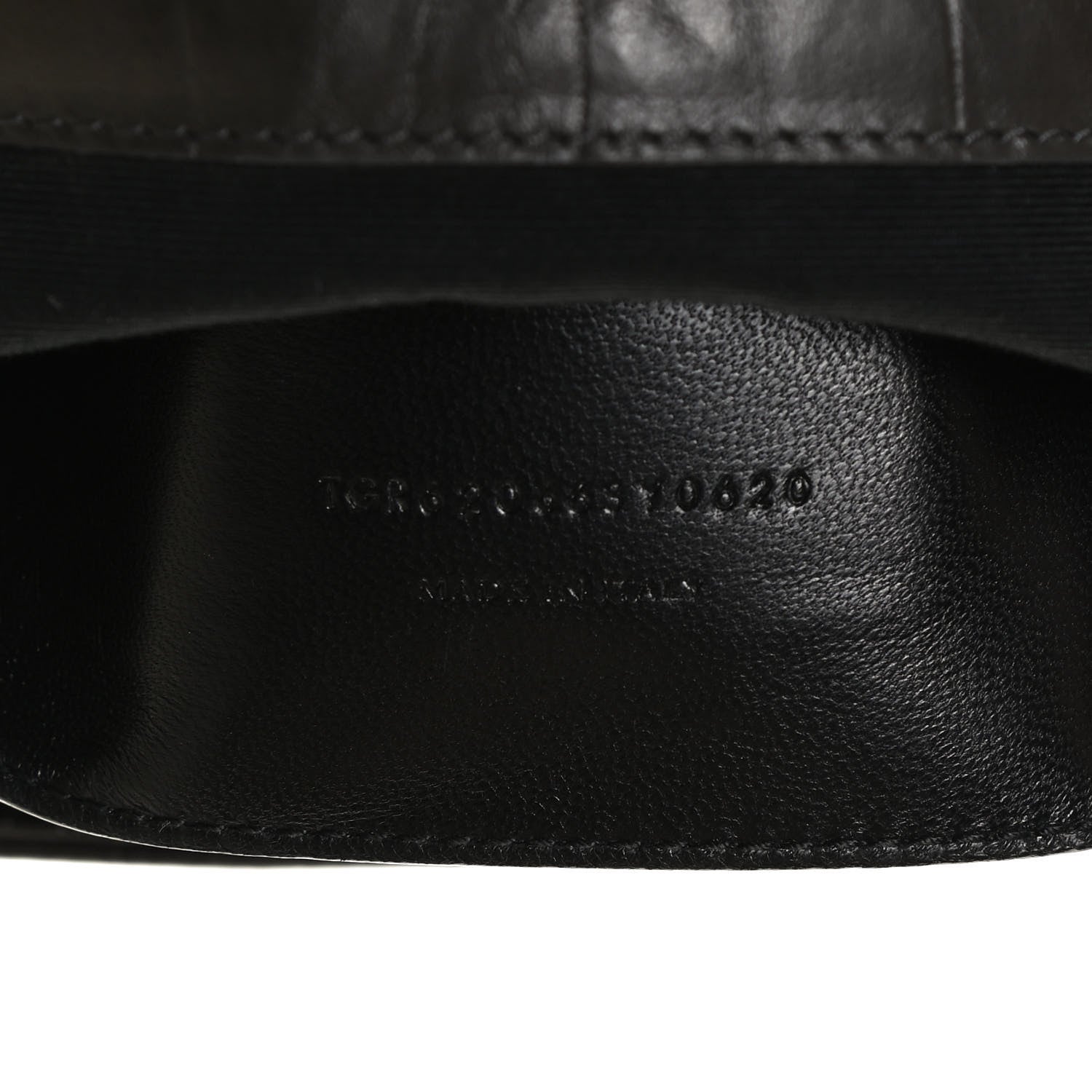 Saint Laurent Calfskin Crocodile Embossed Medium West Hollywood Monogram Fold-Over Dark Brown 7 of 10