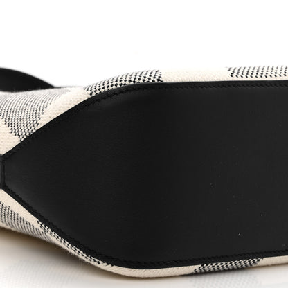 Hermes Swift H Canvas Cabas H En Biais 27 Black Ecru 9 of 11