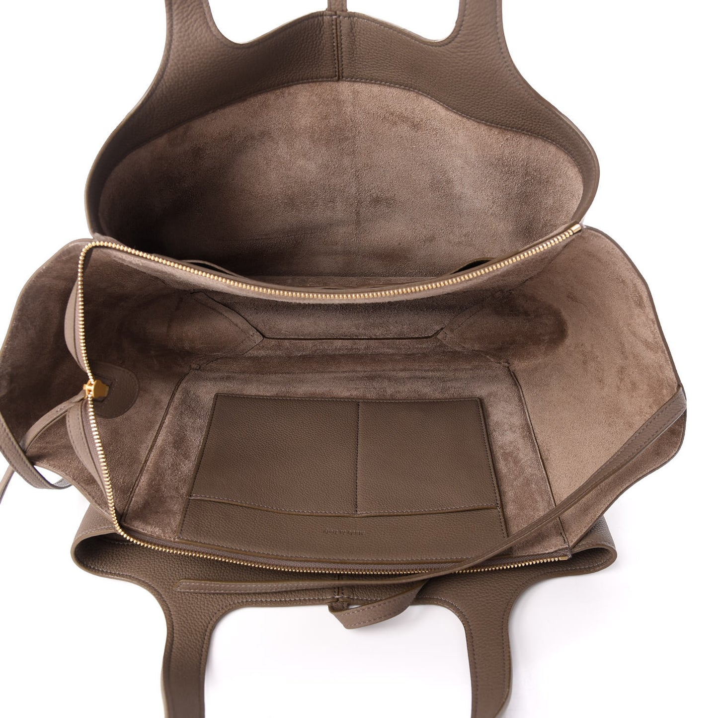 Baby Grained Calfskin Medium Tri-Fold Bag Taupe