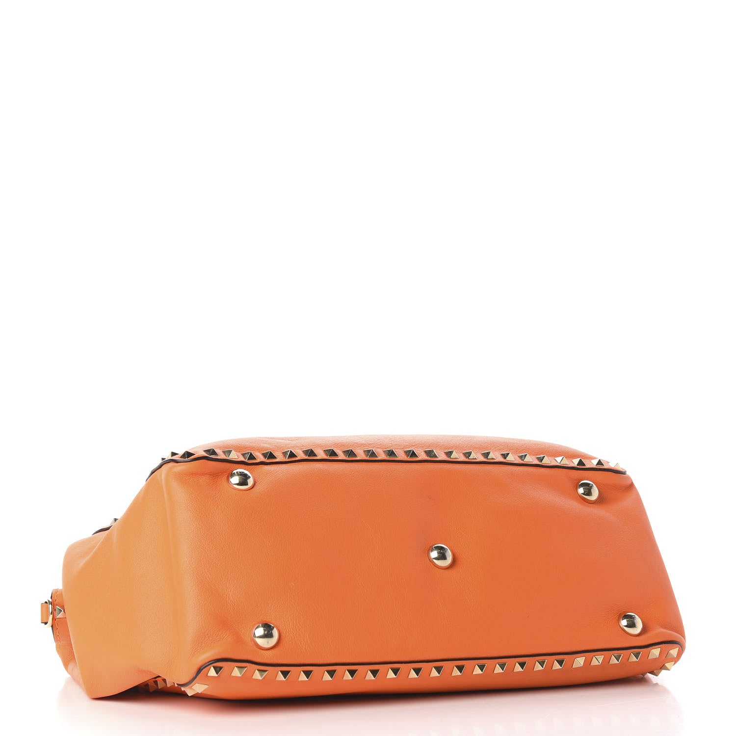 Valentino Garavani Vitello Medium Rockstud Tote Orange Fluo 3 of 10