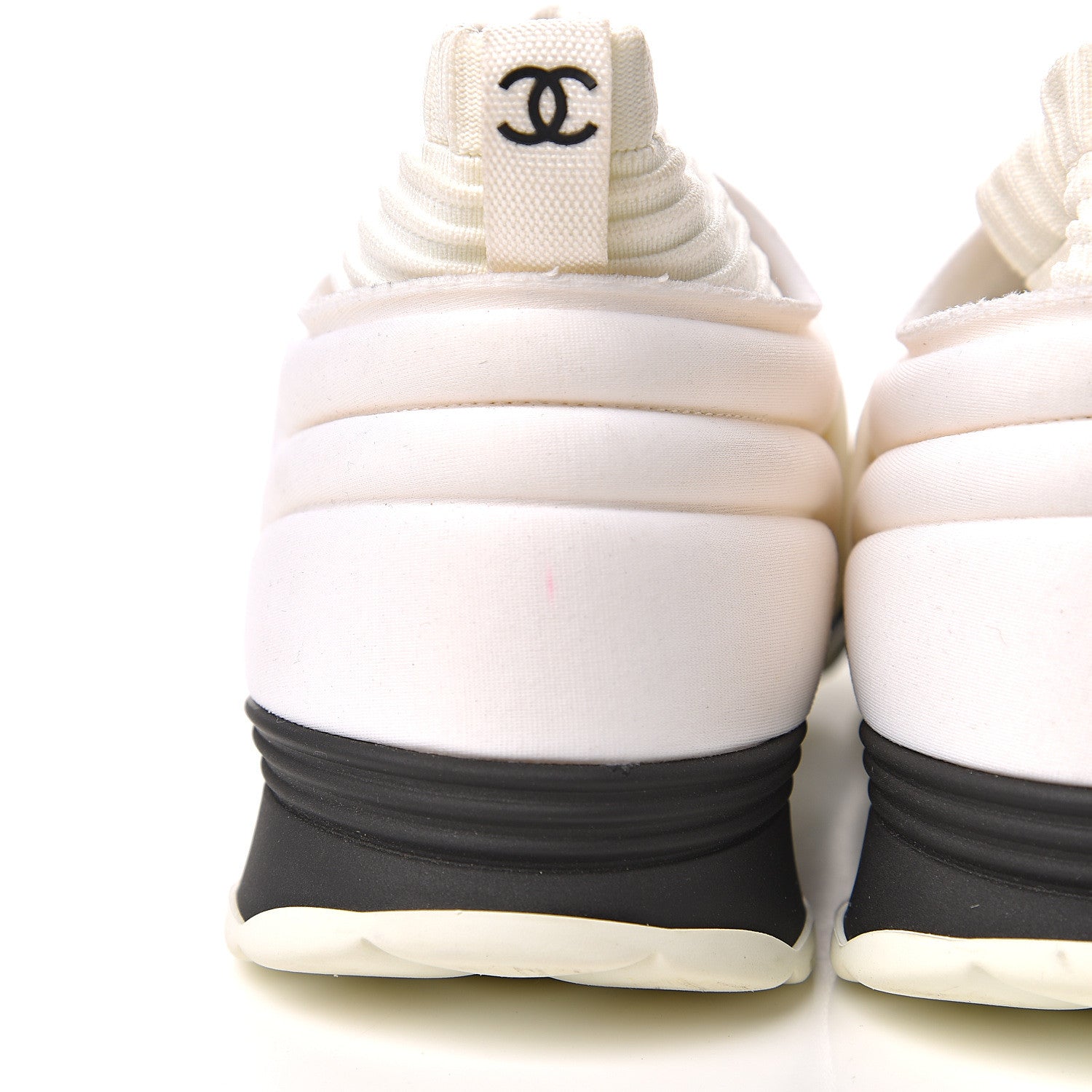 Chanel Stretch Fabric CC Sneakers 39 White 11 of 13