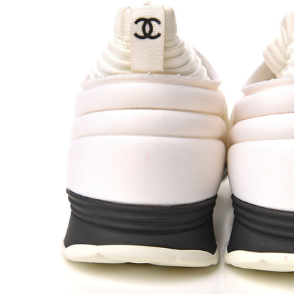 Chanel Stretch Fabric CC Sneakers 39 White 11 of 13