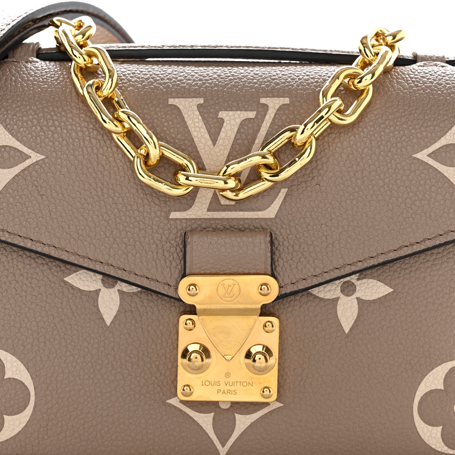 Louis Vuitton Empreinte Monogram Giant Pochette Metis East West Tourterelle Creme 7 of 11
