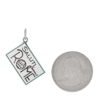 Tiffany Sterling Silver Enamel Rome Postcard Charm Blue 2 of 5