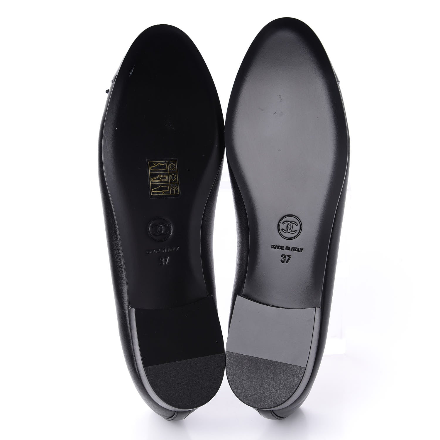 Chanel Lambskin Patent Cap Toe Ballerina Flats 37 Black 6 of 12