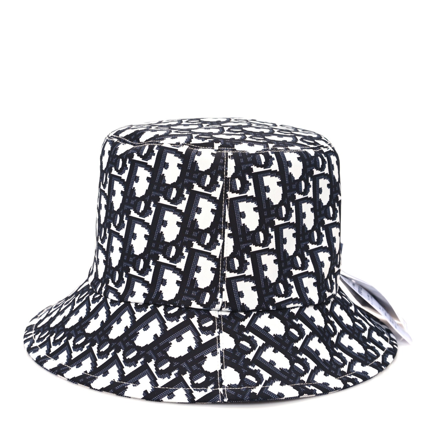 Christian Dior Gingham Reversible Teddy-D Brim Bucket Hat 57 Black White 11 of 14