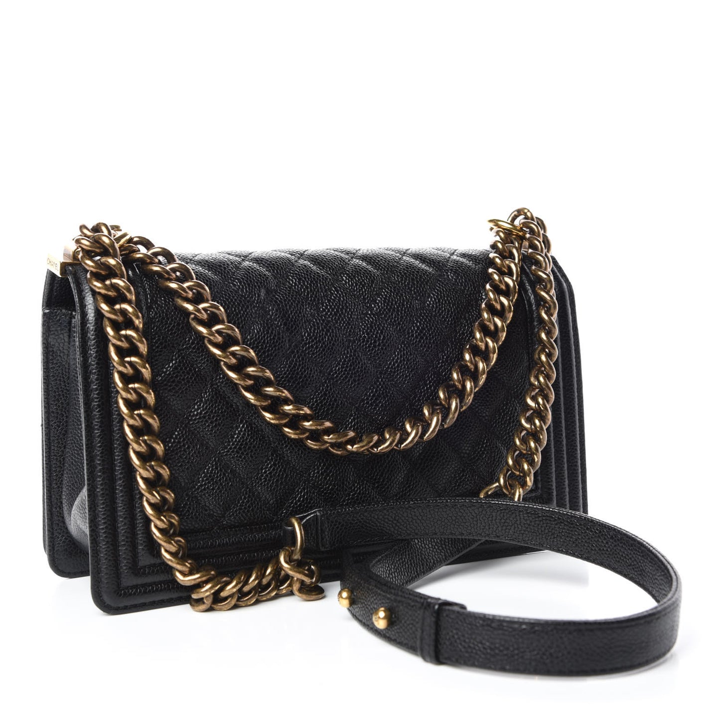 Caviar Quilted Medium Boy Flap Black