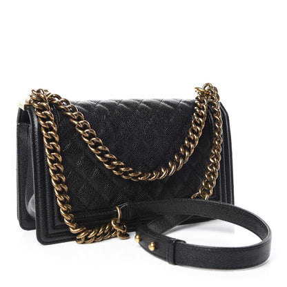 Chanel Caviar Quilted Medium Boy Flap Black 3 of 9