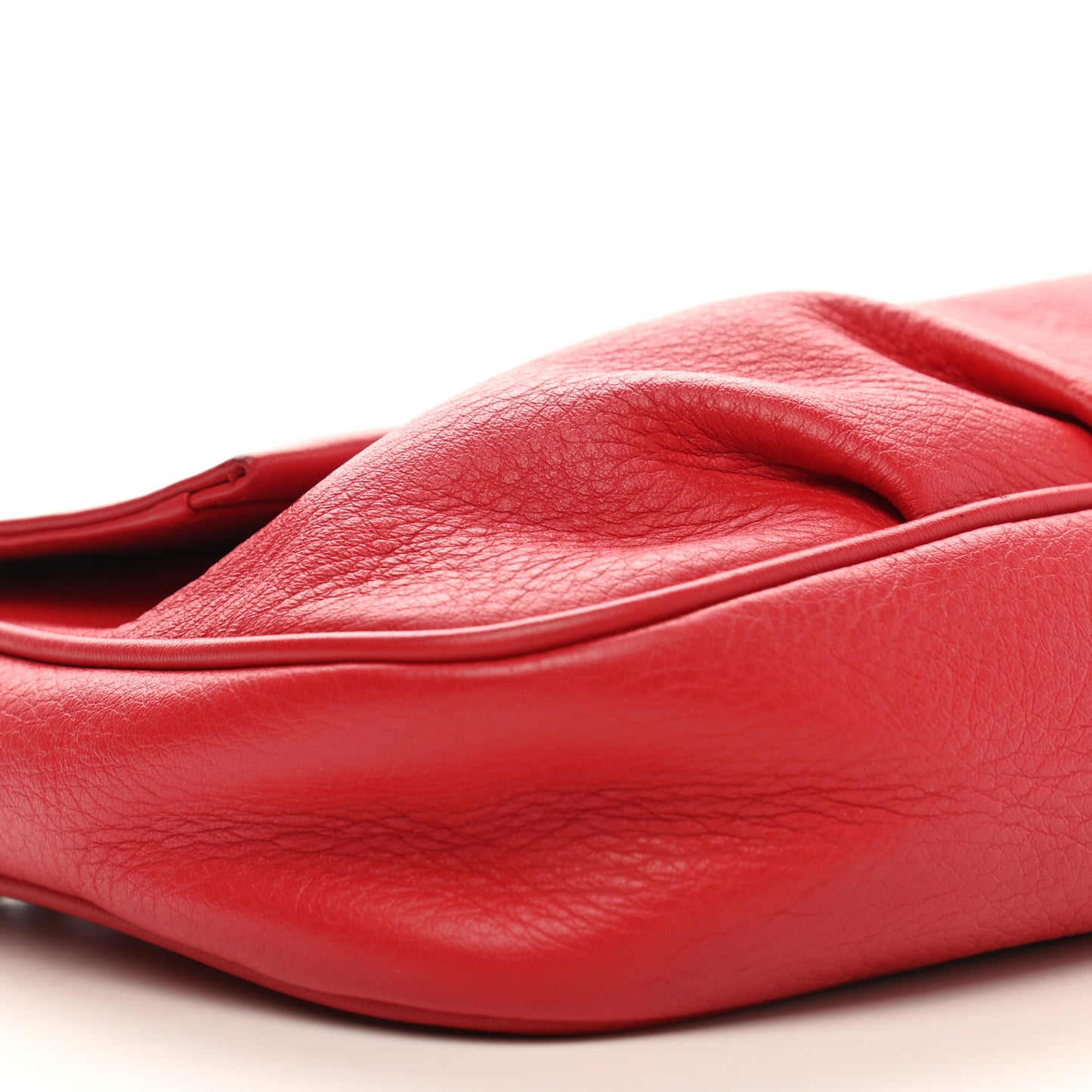 Vitello Flamingo Enamel Fendista Pouchette Crossbody Mattone Plaster