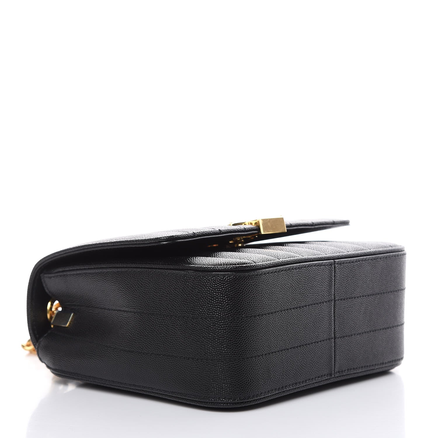 Saint Laurent Grain De Poudre Matelasse Monogram Medium Vicky Chain Bag Black 4 of 9