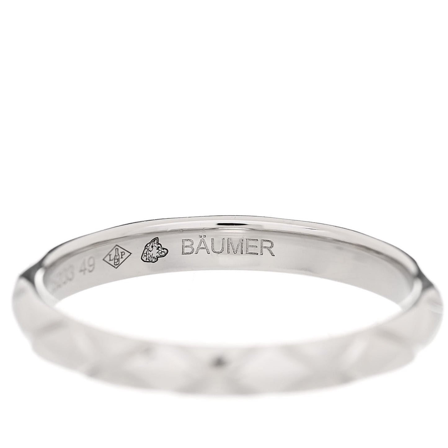 Platinum Small Matelasse Ring 49 5